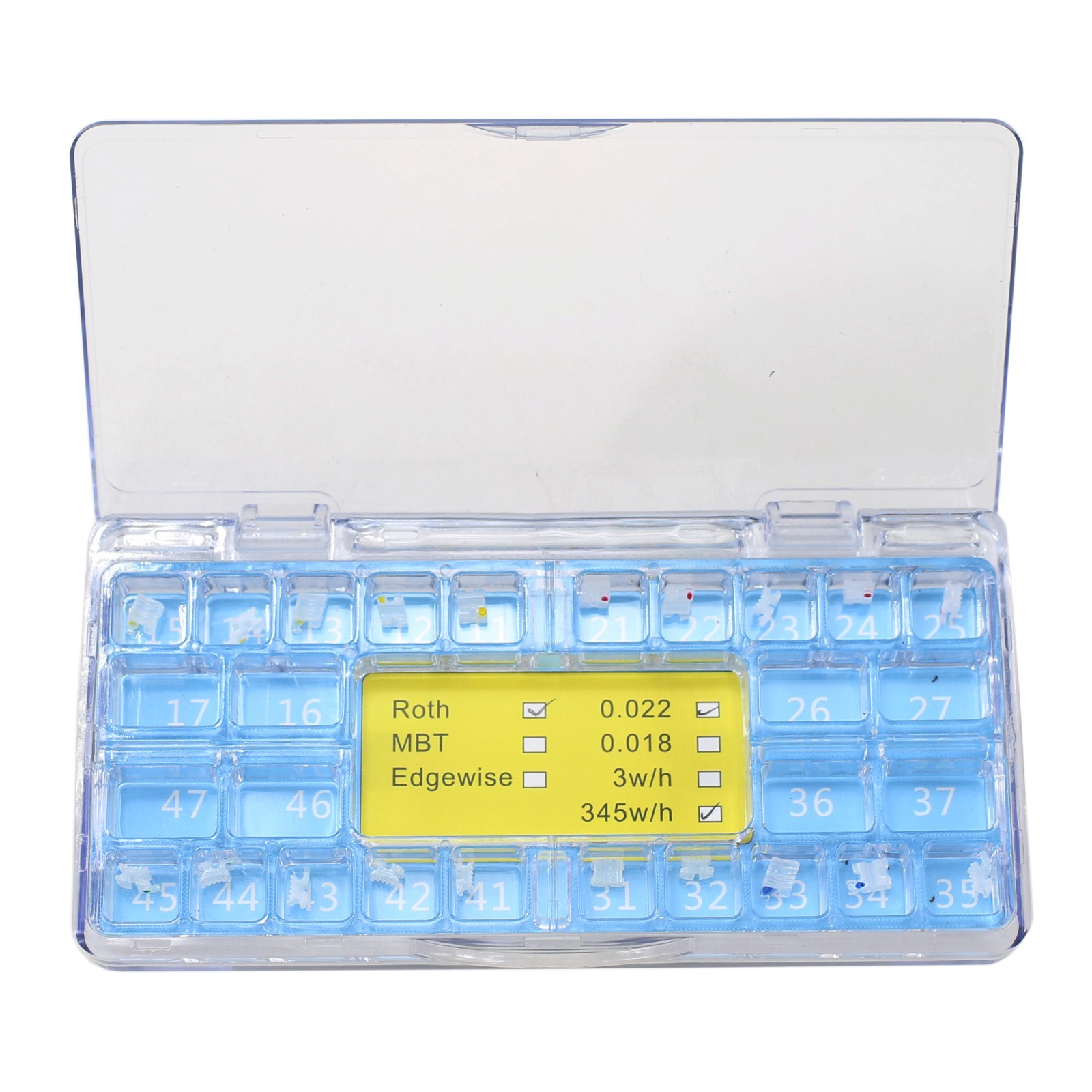 Dental Orthodontic Self Ligating Ceramic Brackets Braces Roth MBT 022 345 Hooks