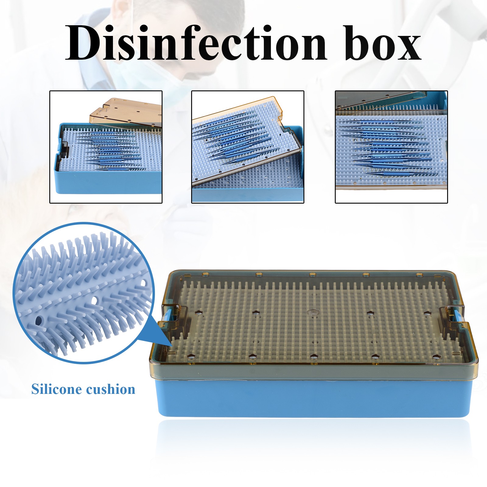 Autoclave Sterilization Tray Case Box with Silicone Pad for Surgical Instruments