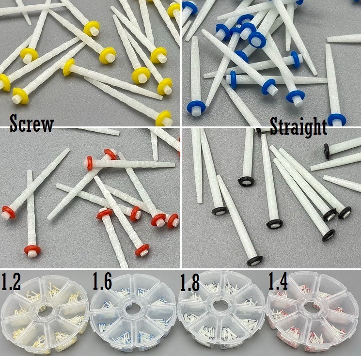 Dental Glass Quartz Fiber Post Root Canal Pin Straight Screw Restorative 1.2-1.8
