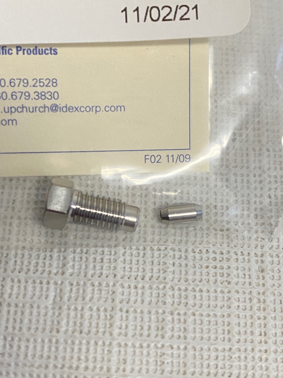 IDEX VHP UHPLC SS Fitting Male Nut Ferrule 10-32 Coned 1/16” OD UH-196