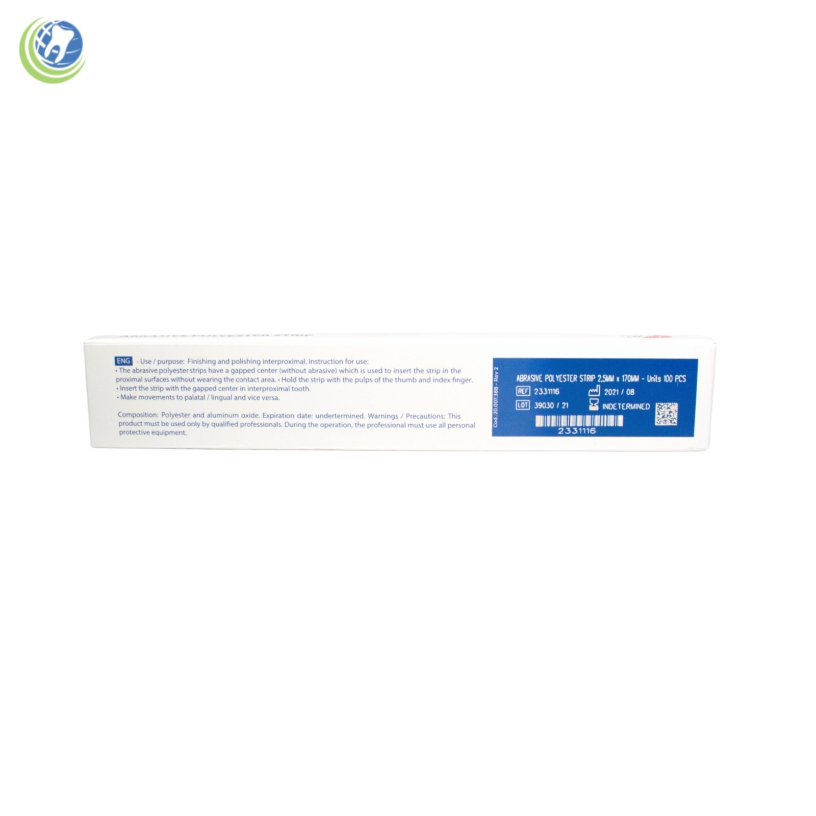 3 X Dental Polishing Strips Narrow 2.5mm Polyester Fine/Medium One-Side 100/Box