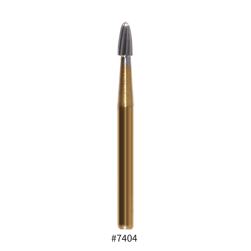 10Pcs Dental Trimming+Finishing Carbide Burs Egg Shape Football Gold FG7404