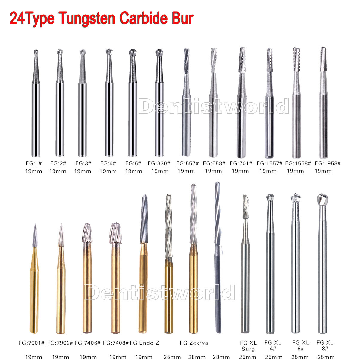 AZDENT Dental FG Fresas de carburo de tungsteno Fit Alta Velocidad pieza de mano