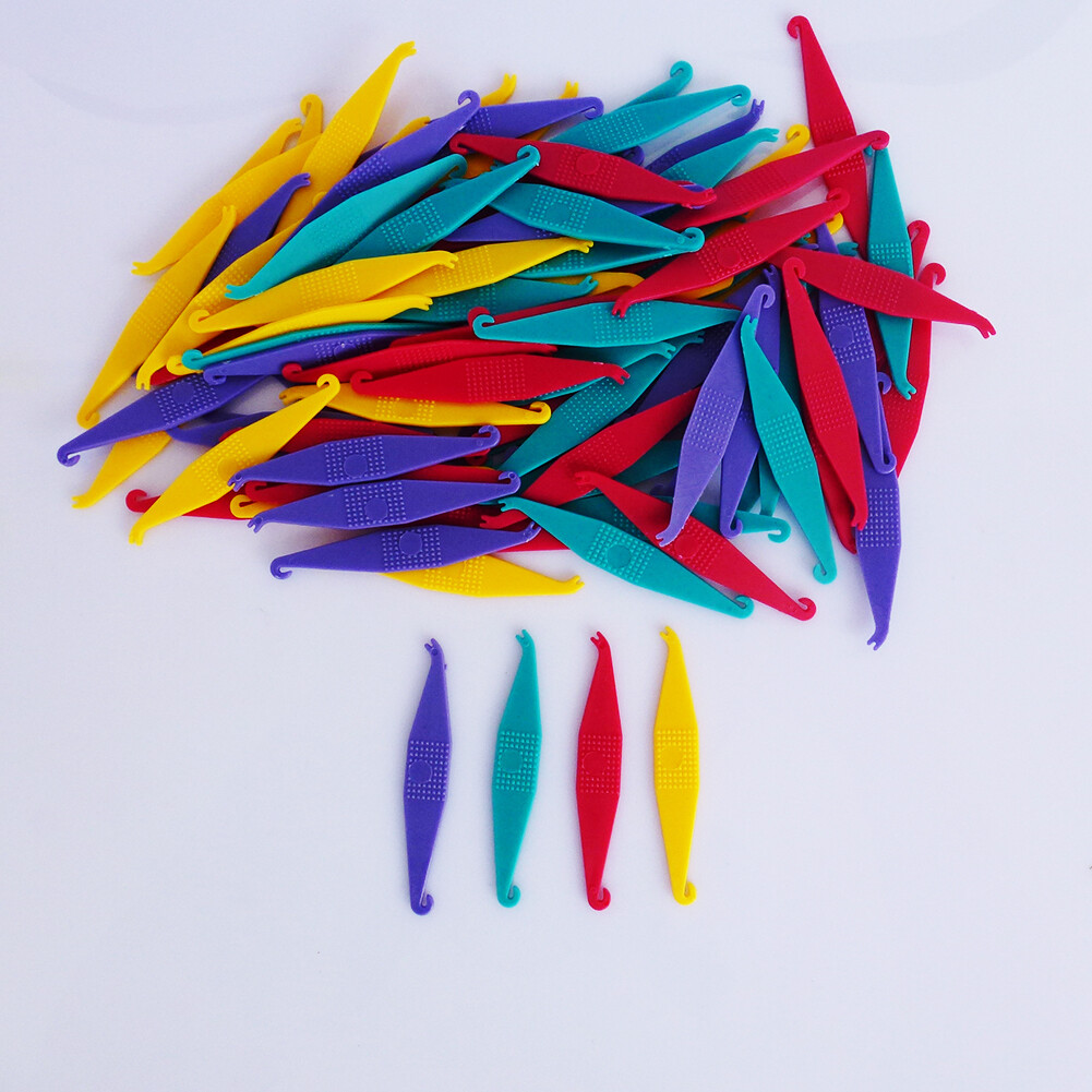 100X Orthodontic Elastic Placer for Braces–Elastic Rubber Band Placers MixColor