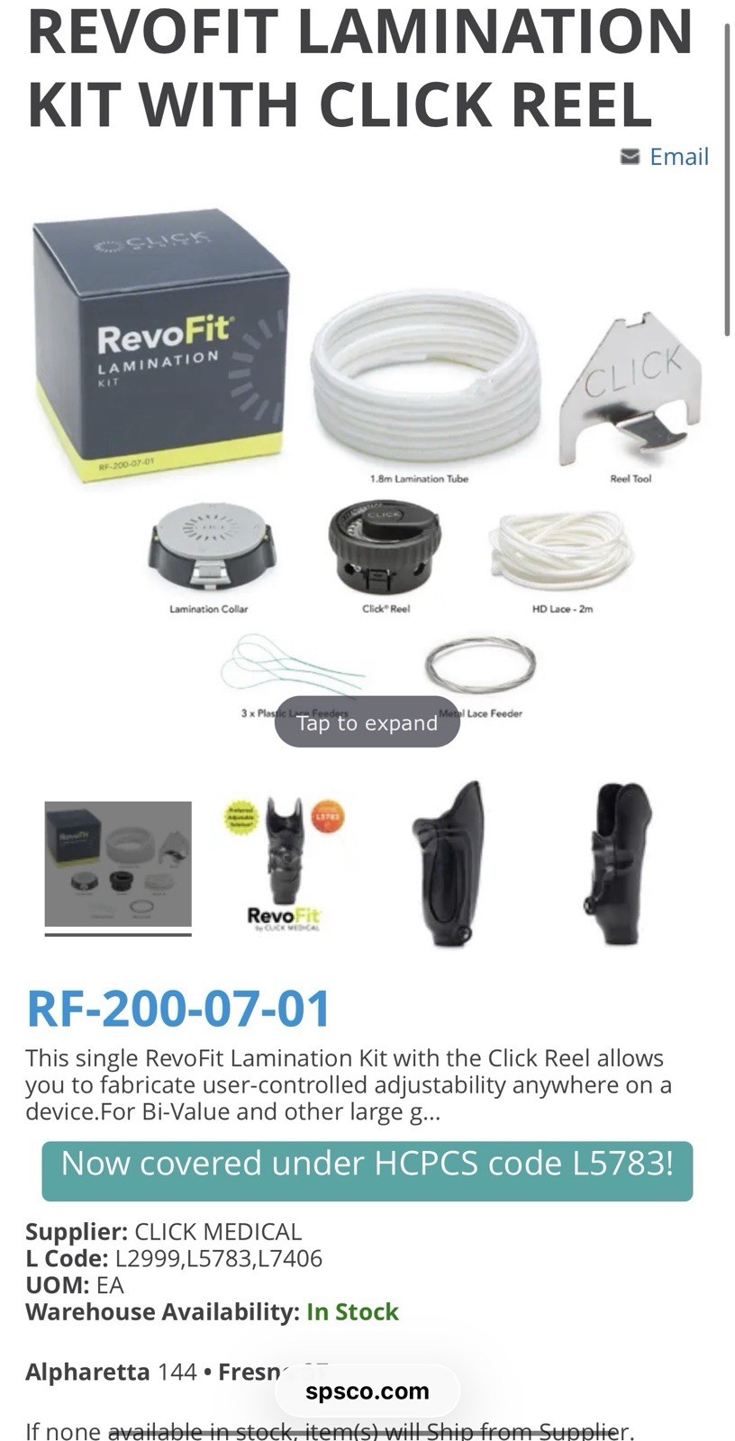 BOA – Click Medical RevoFit Lamination Kit – for adjustable socket