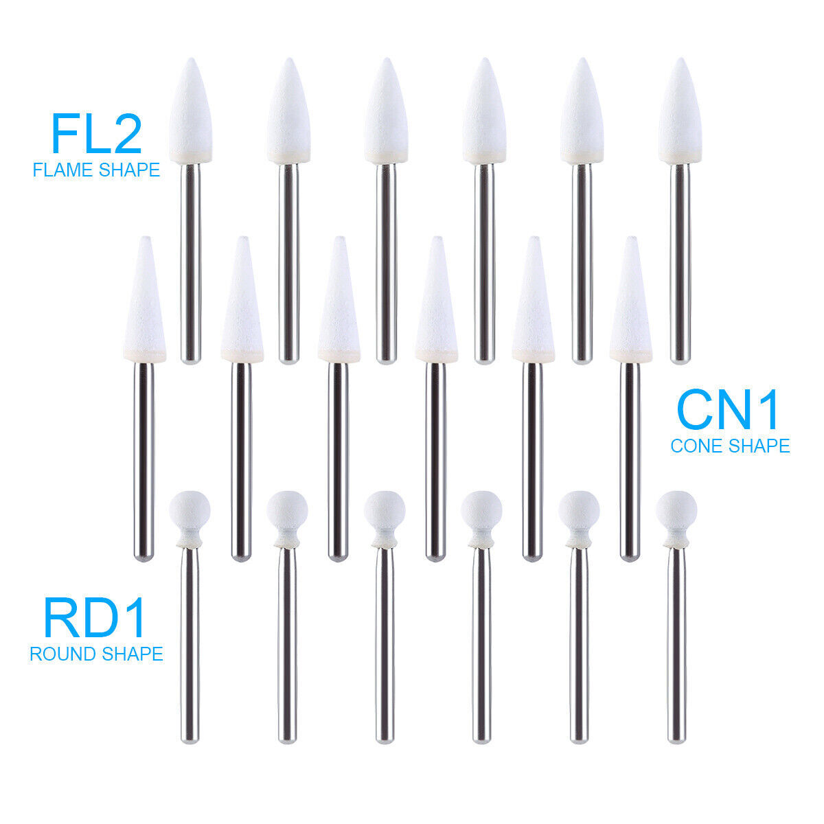 Dura-White Dental White Finishing Stones Flame Cone Shape FG Bur Arkansas USA
