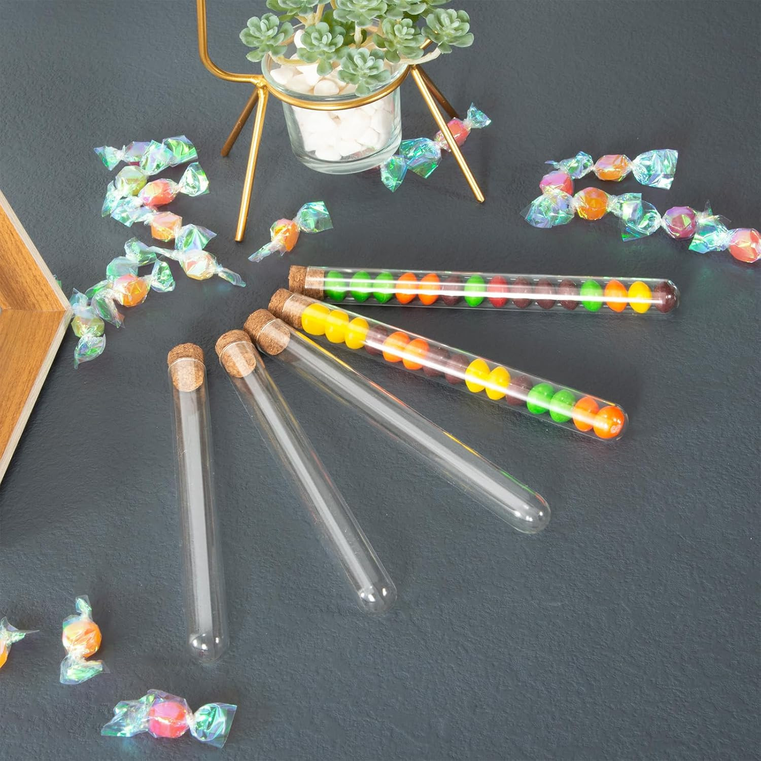 30Pcs 20Ml Glass Test Tubes 15 X 150Mm with Cork Stoppers and Brush for Scientif