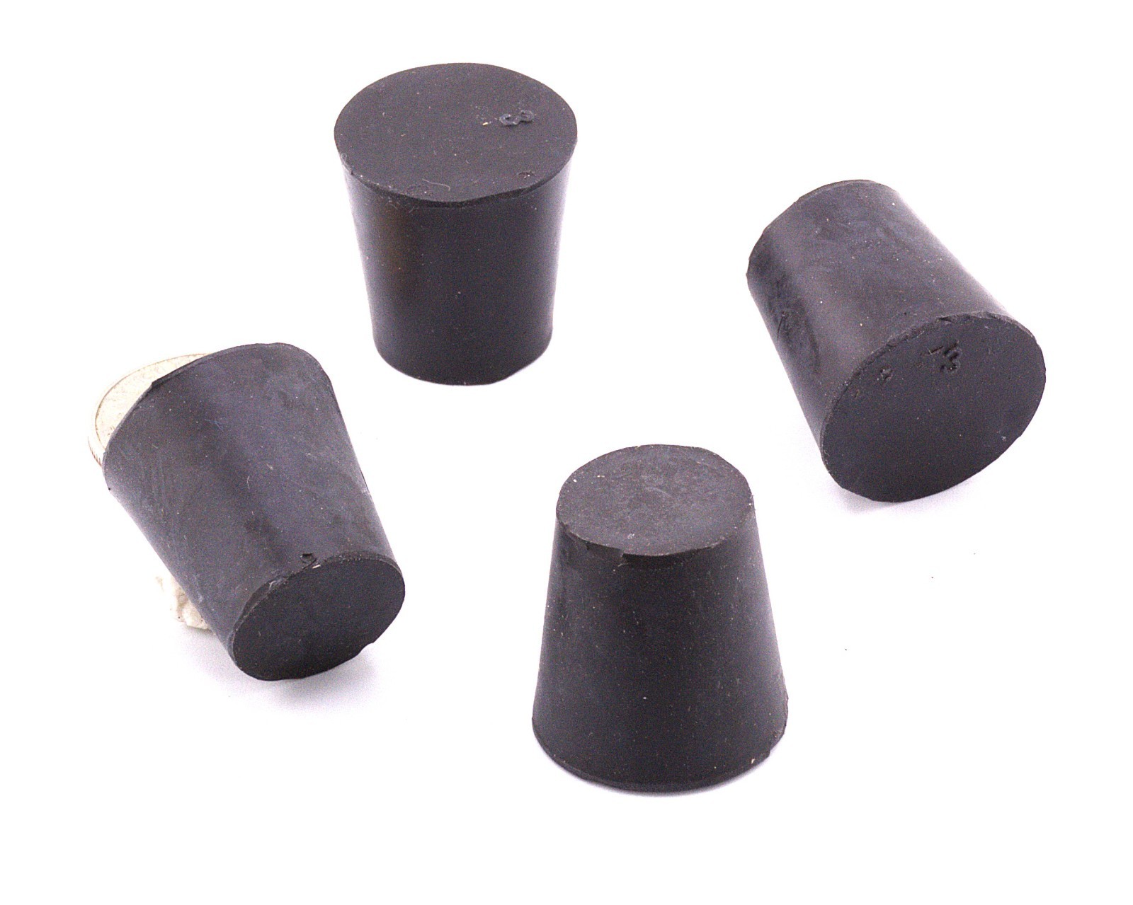 3/4″ id Solid Black Rubber Stoppers 3/4″ Tapered Plug Various Package Sizes