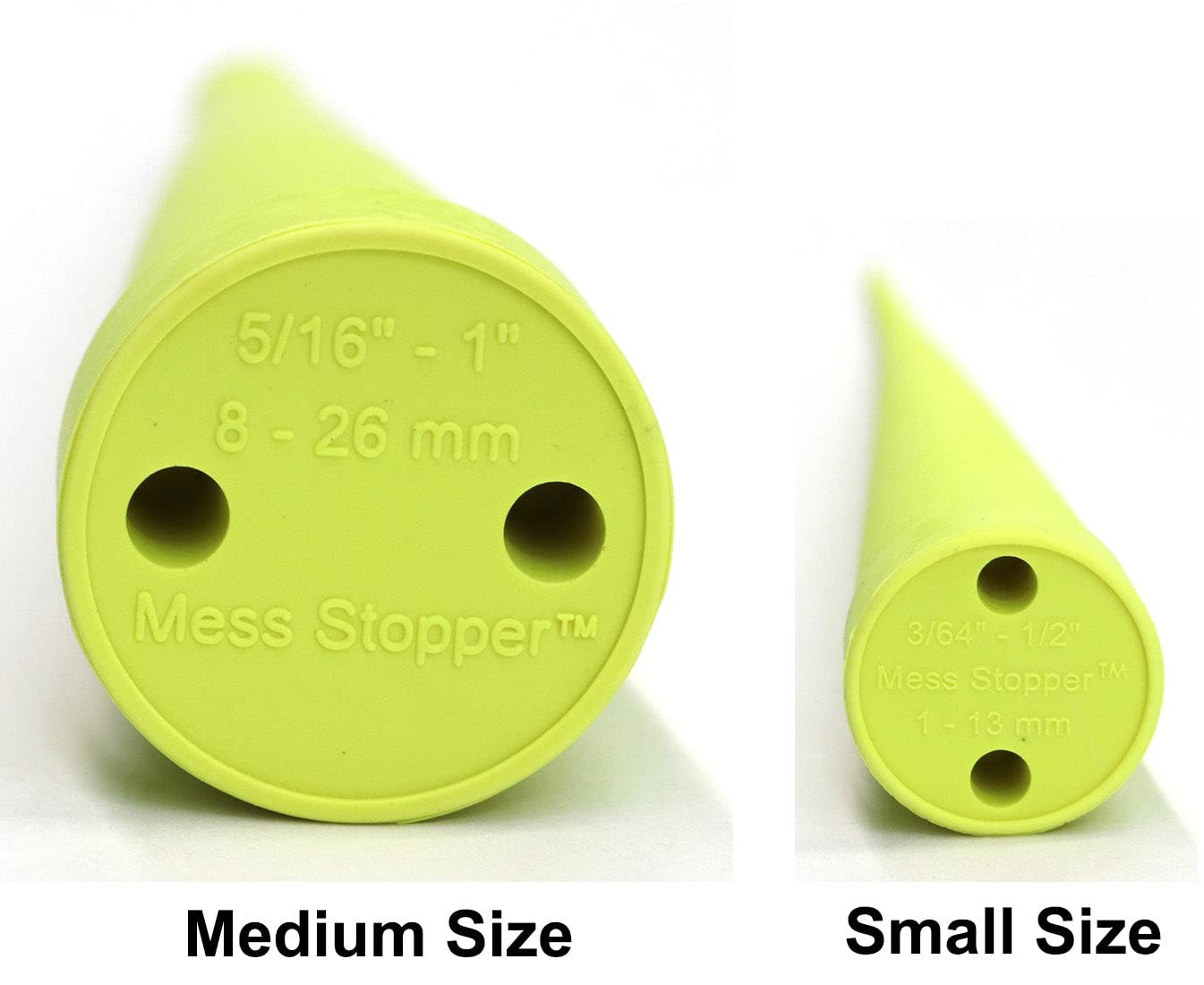 Mess Stopper Universal Rubber Plugs and Caps for 2 Medium, 4 Small, Yellow