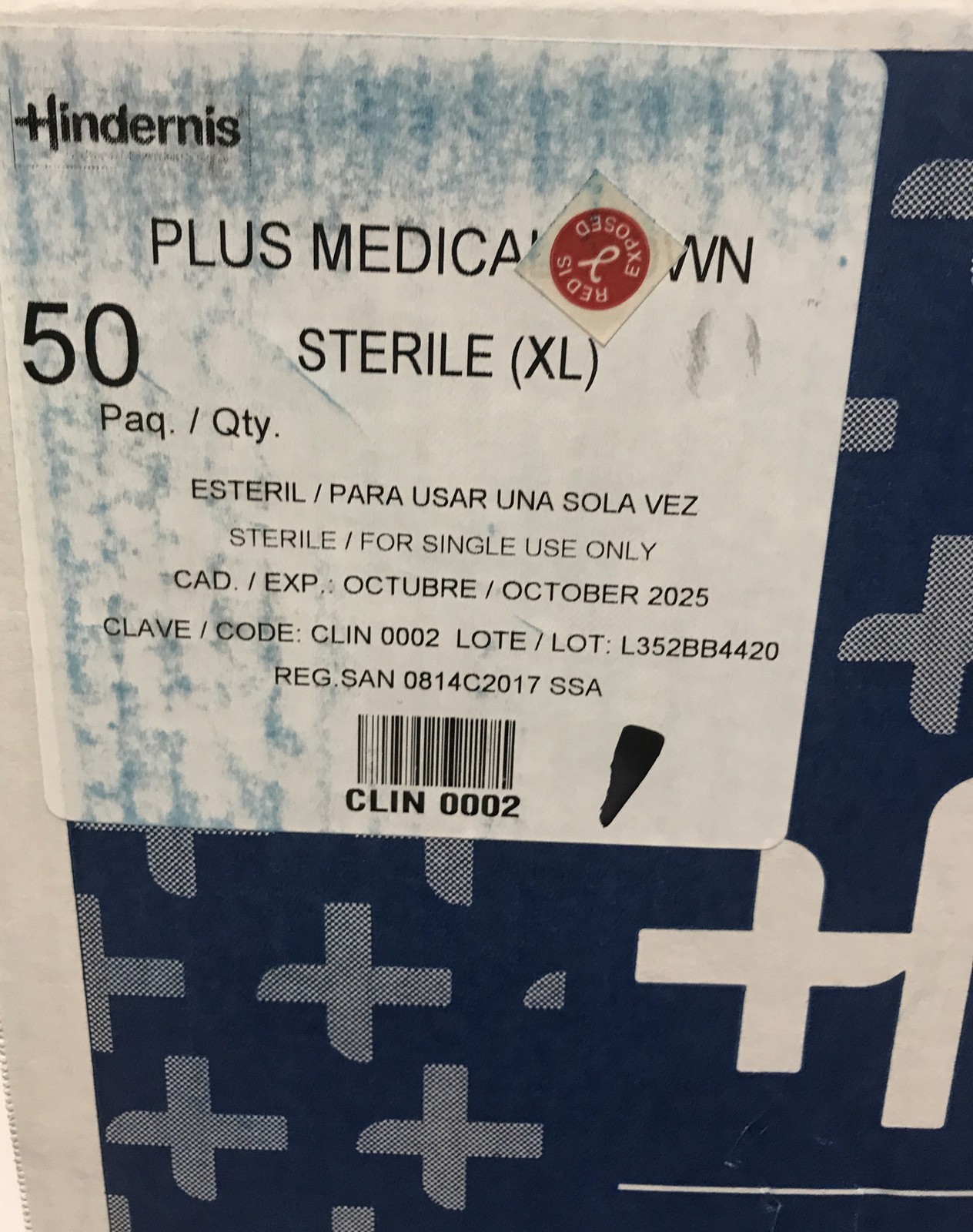 HINDERNIS ASTM LEVEL 3 MEDICAL GOWN, STERILE PACKING XL BOX OF 50!!