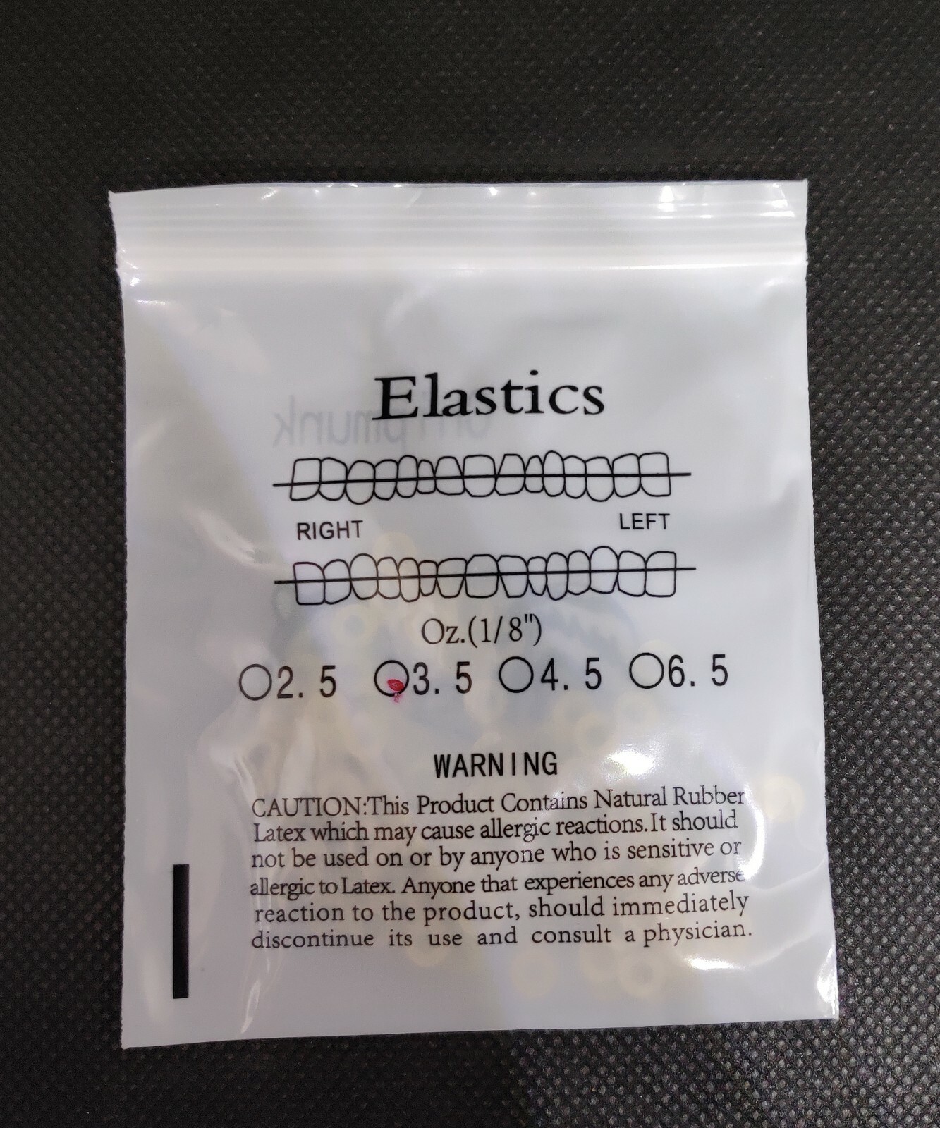 5 Packs 500 Pcs Orthodontics Rubber Bands 3.5 Oz Elastics Bands 1/8 Chipmunk
