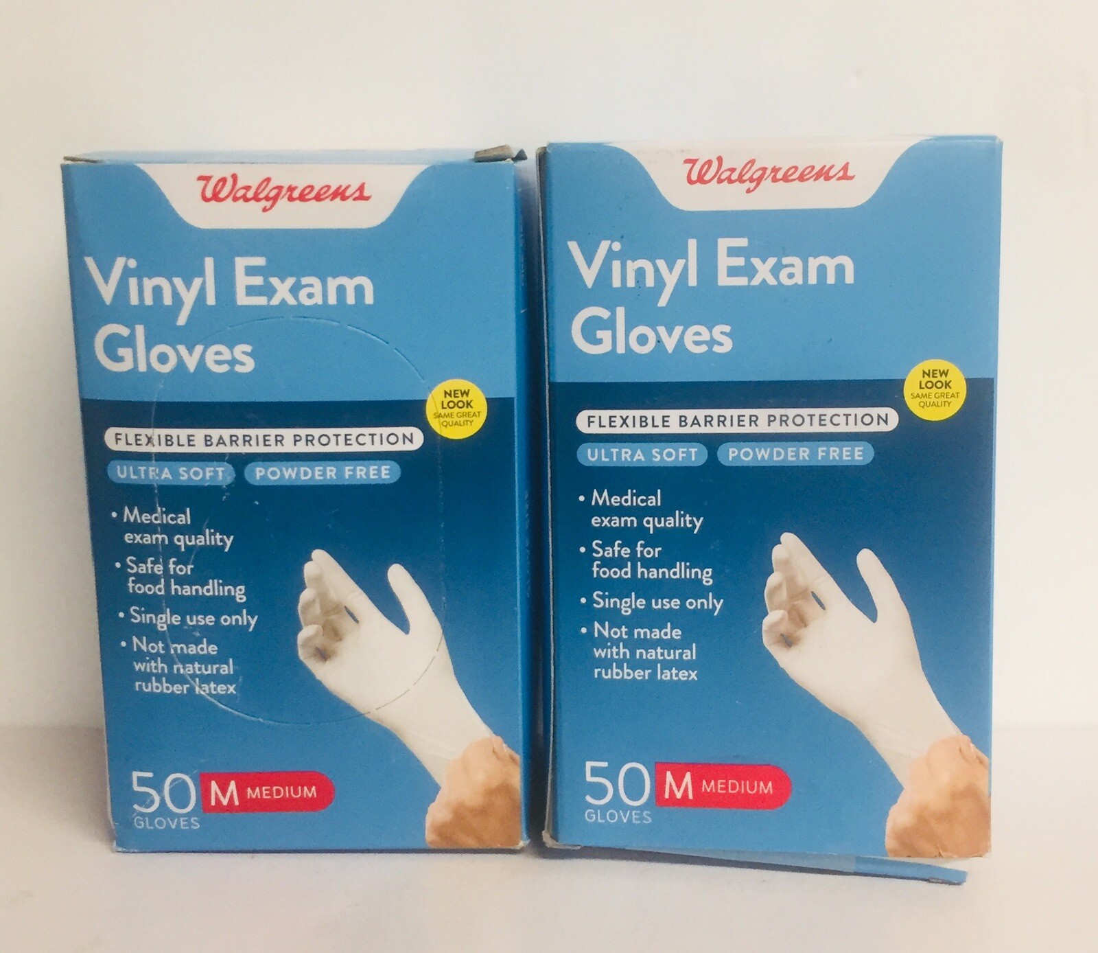2-Pack Vinyl G L O V E S 50 Ct. Medium Powder Free