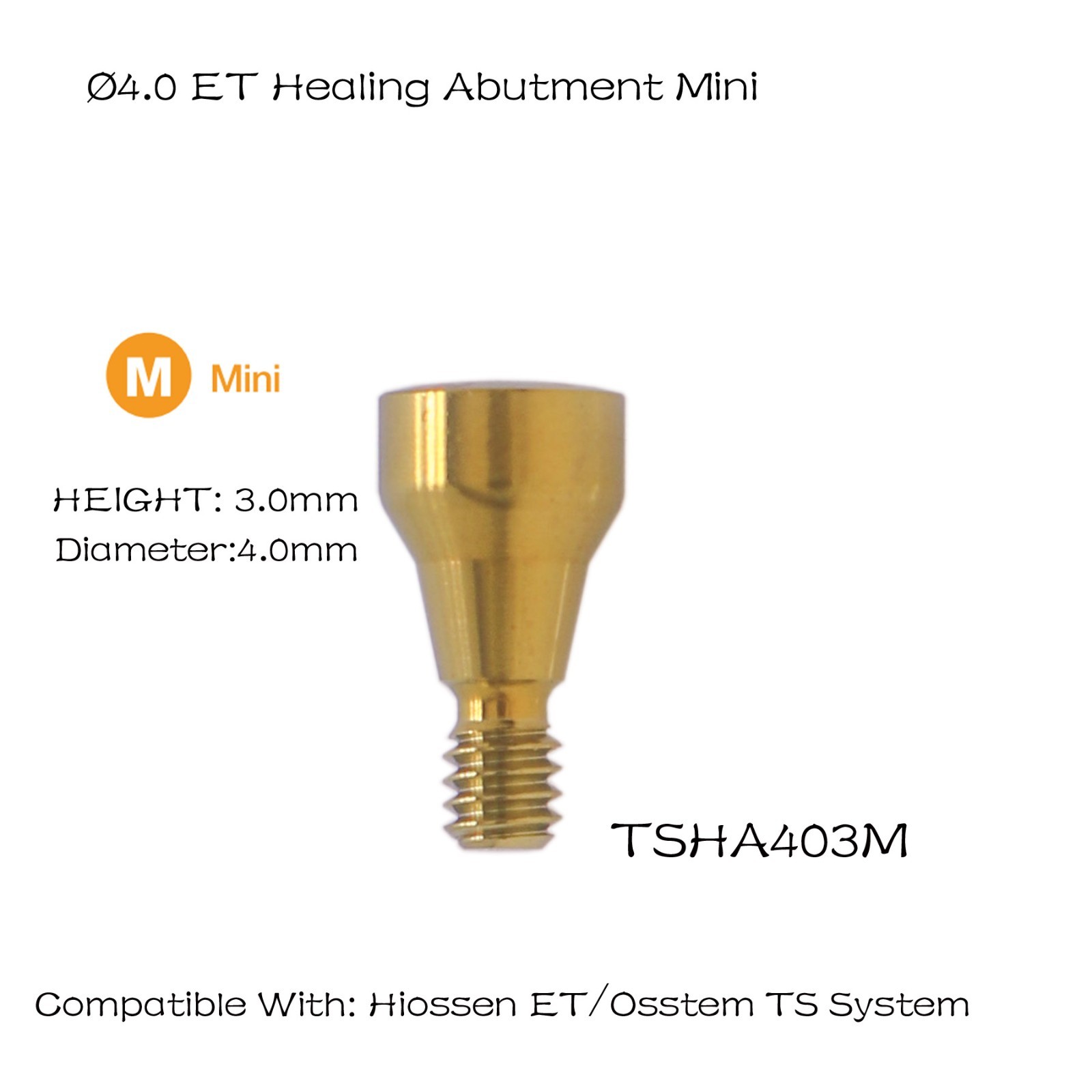 US Dental Healing Abutment Cap Ti For Hiossen ET/Oss TS Mini Regular Cover Screw