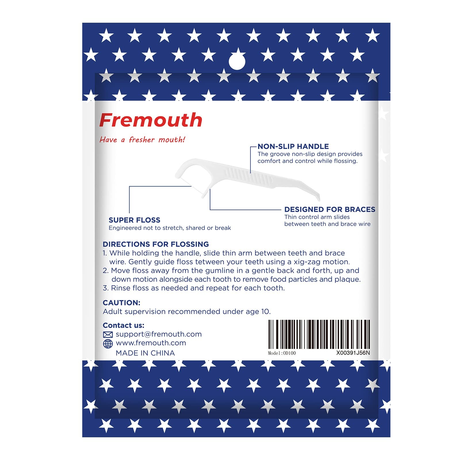 Fremouth Orthodontic Flossers for 1 Foot (Pack of 200), White (200 Count)