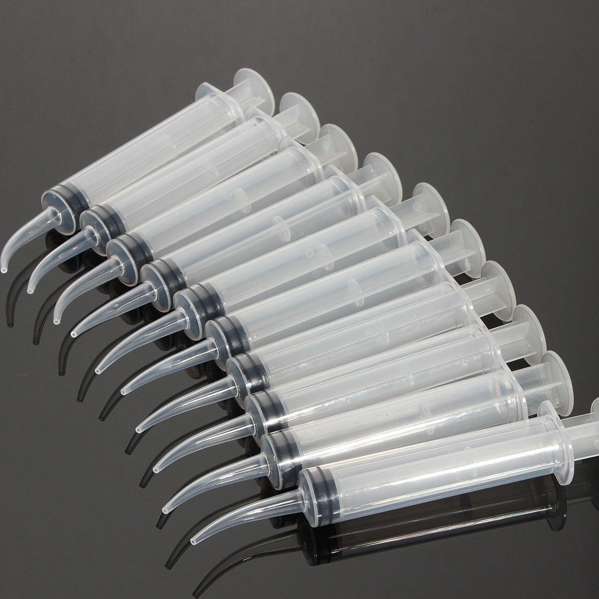 Dental Utility Oral Disposable Irrigation Syringe Long Curved Tips 12ml (12cc)