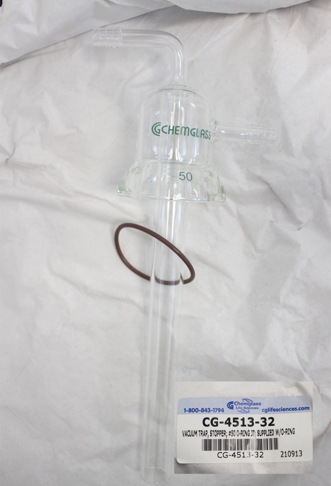Vacuum Trap Complete Chemglass CG-4513-12 Vapor Trapping Vacuum Filtration New
