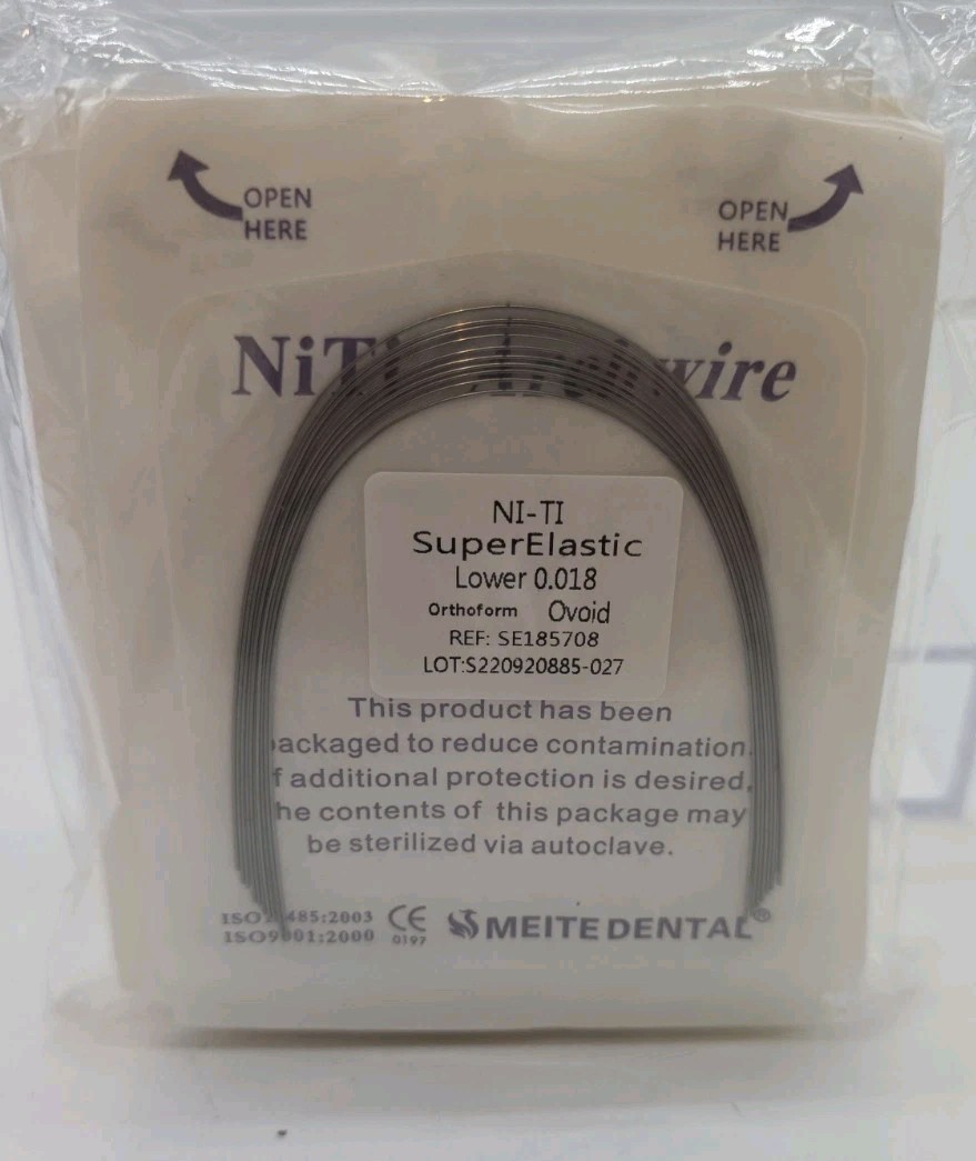 Ni-ti Arch Wire Braces Super Elastic Lower 20pk .018 & Upper 20pk .018 Ovoid New