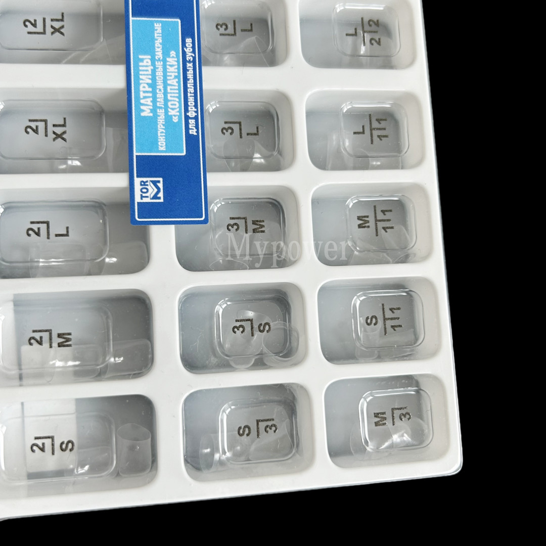 Dental Anterior Transparent Forms For Temporary Crowns 1.910 Kit TOR VM 64Pcs