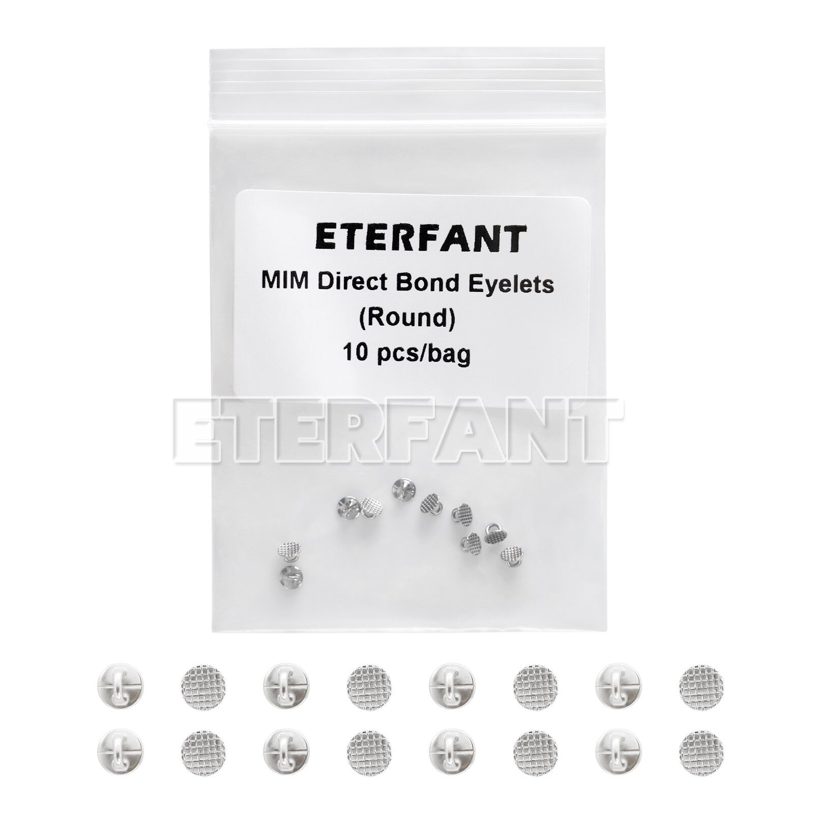 10PCs ETERFANT Dental Ortho Lingual Button Bondable MIM Direct Eyelet Round Base