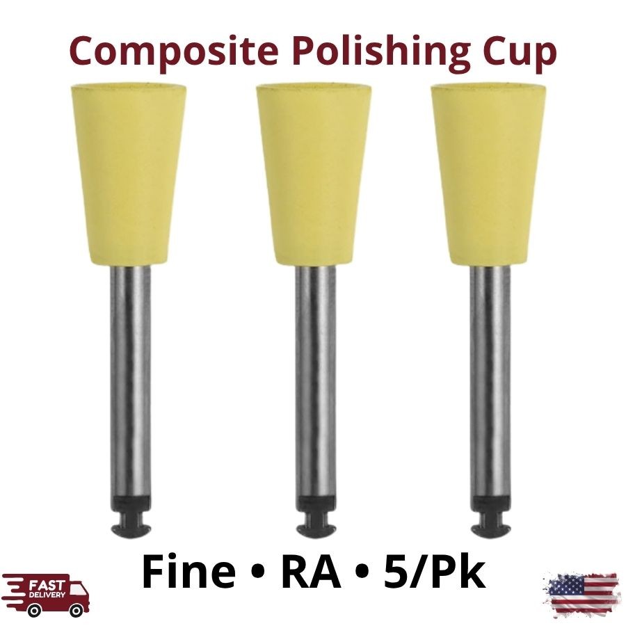 5/Pk Composite Polishing Cups RA Fine Grit Shaping Smoothing Delicate Materials