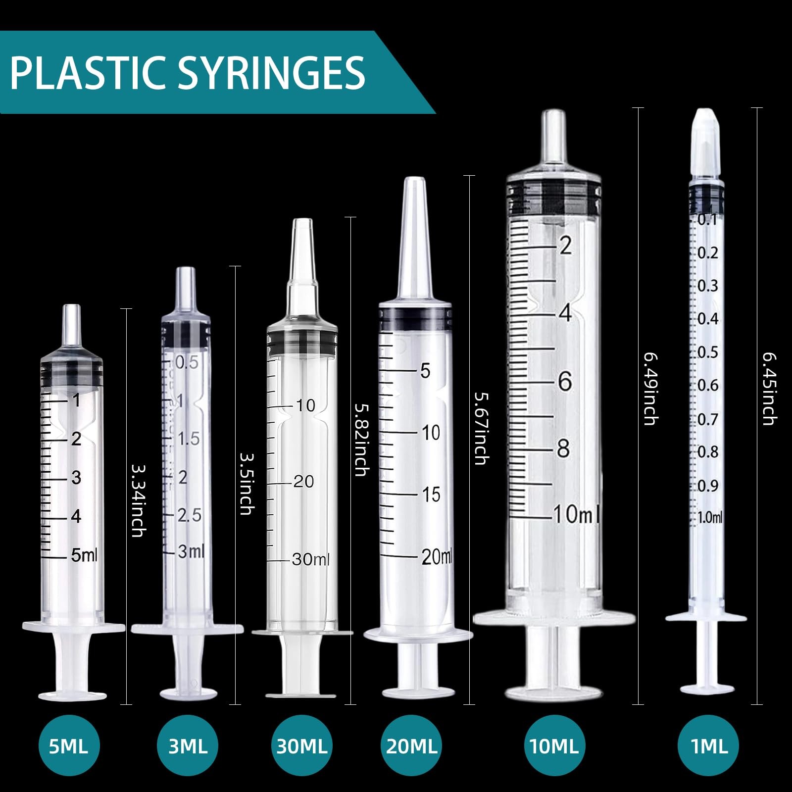 30Pack Syringes without Needle No Rubber Ring, HPLC Sampler Resistant to Orga…