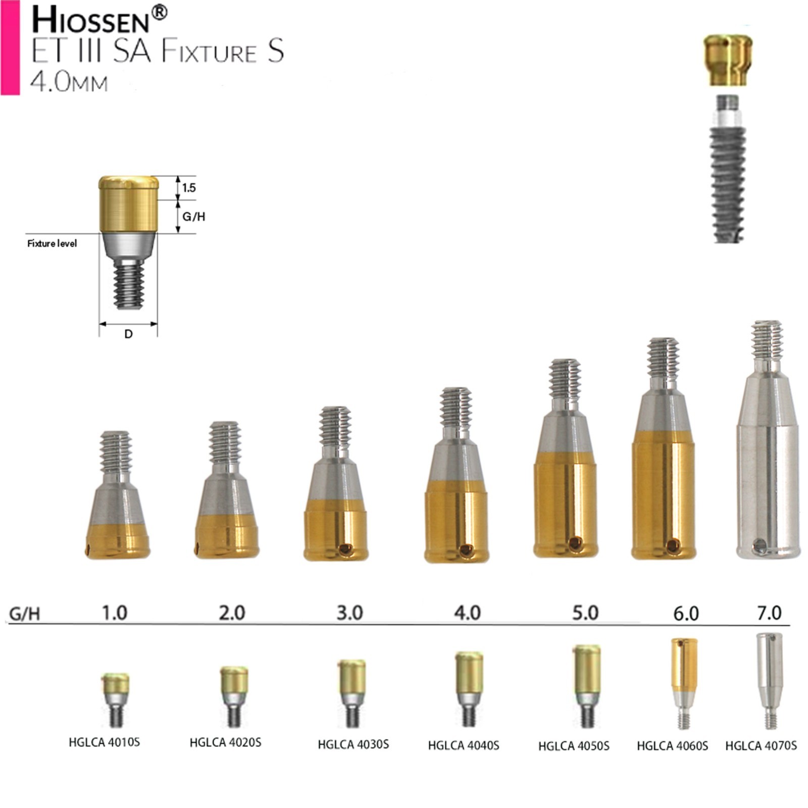 US Locator attachment abutment For Hiossen ET /Osstem TS Mini/Regular 1-7.0mm GH