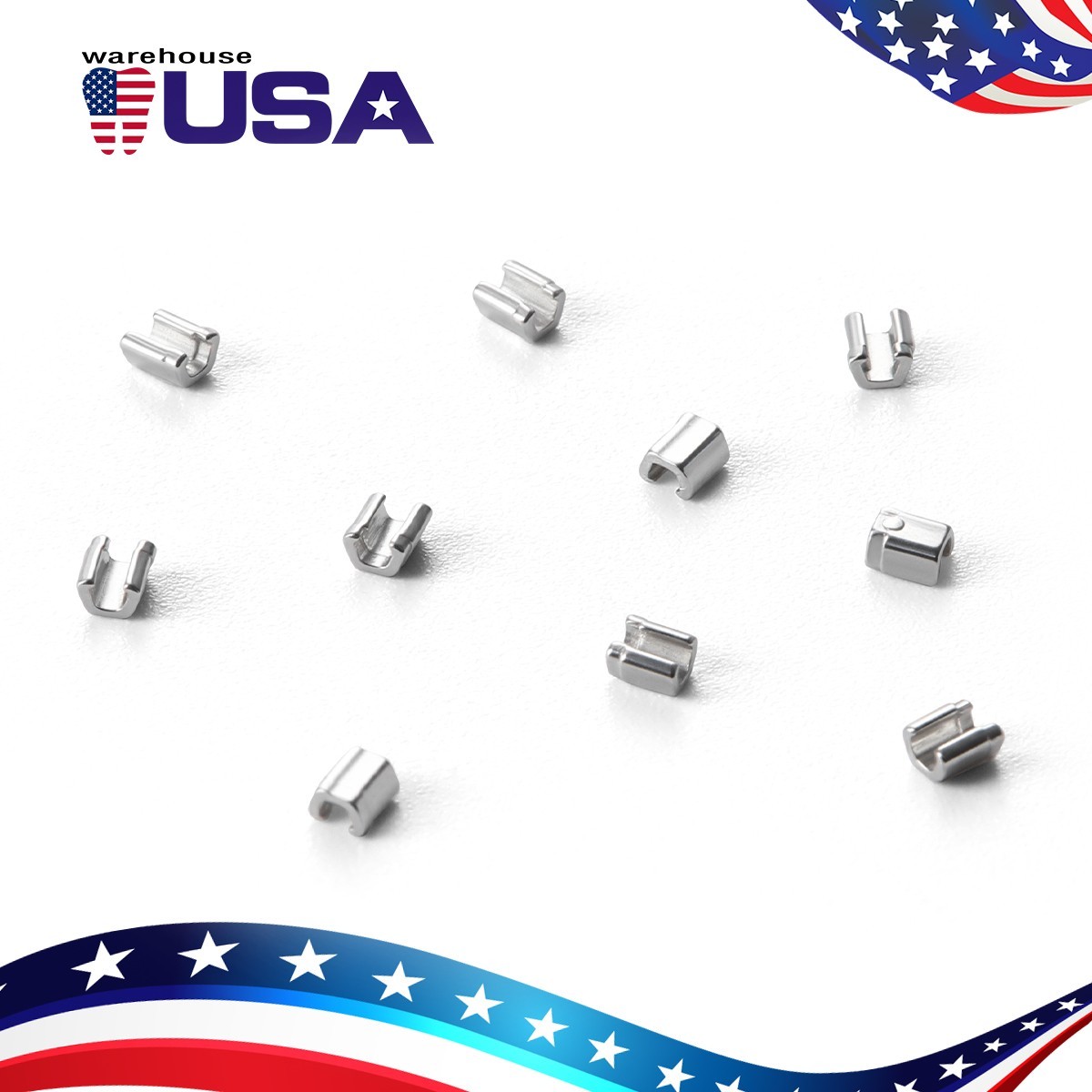 AZDENT 50pcs/Box Dental Orthodontic Universal Crimpable Mini Stops Stainless