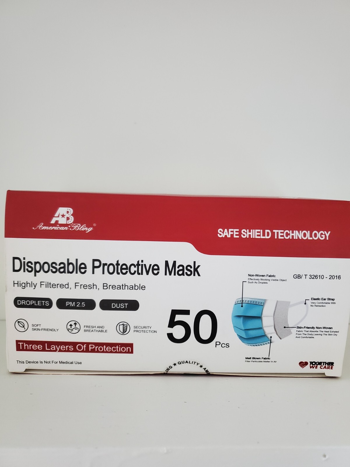 3 Layers of Protection Disposable Masks – Non Medical 50Pcs