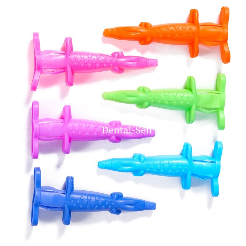10 Pcs Dental Syringe Sleeve Crocodile Shaped Syringe Protective Cover Mix Color