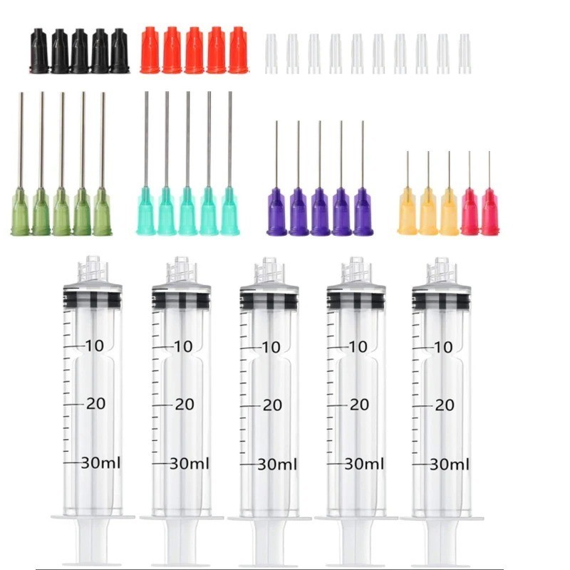 20-65Pack Syringes with 14ga-25ga Blunt Tip Needles With Syringe Caps and Needle
