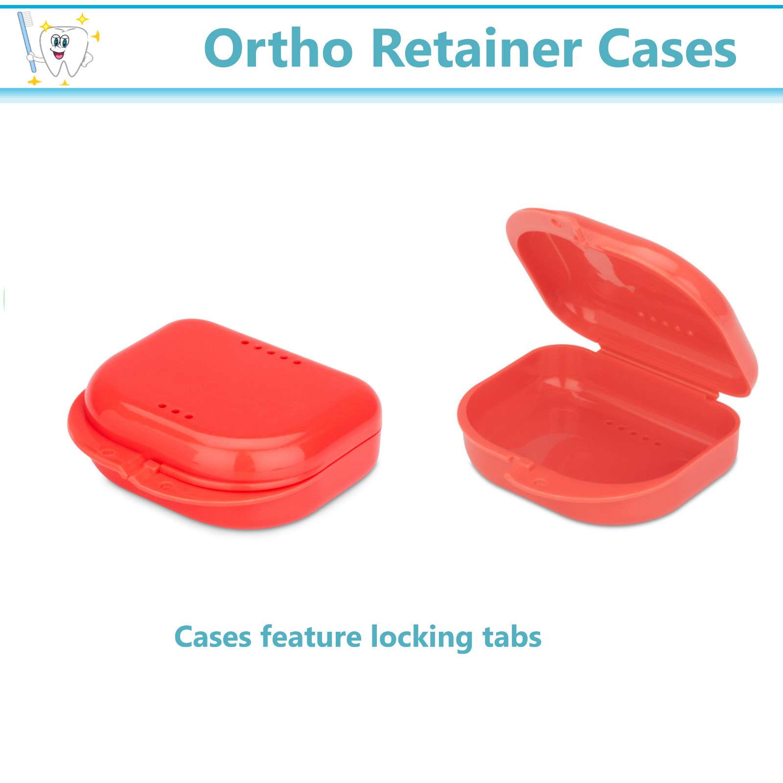 Dental Retainer Box Orthodontic Appliance Guard Snap closure, Up to 200/Case