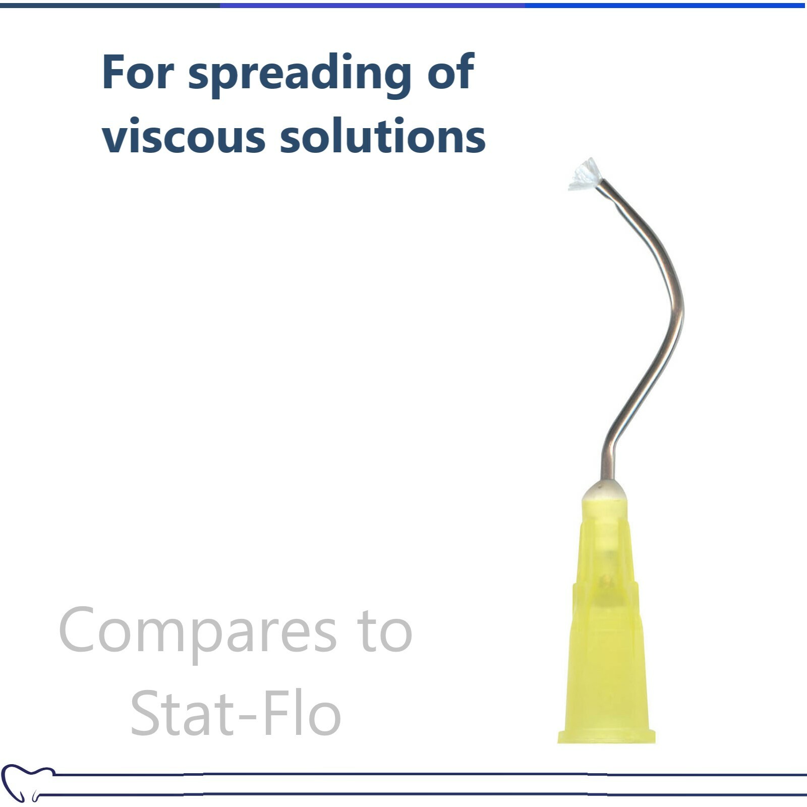 Dental Metal Dento-Infusor™ Tip Blunt, bent 19 with padded brush, Yellow, USA