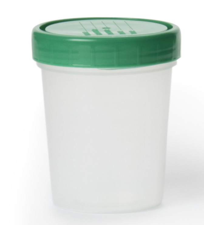AMSure Specimen Container 120 mL (4 oz) AS343 – 500 Count – Disposable Screw Cap