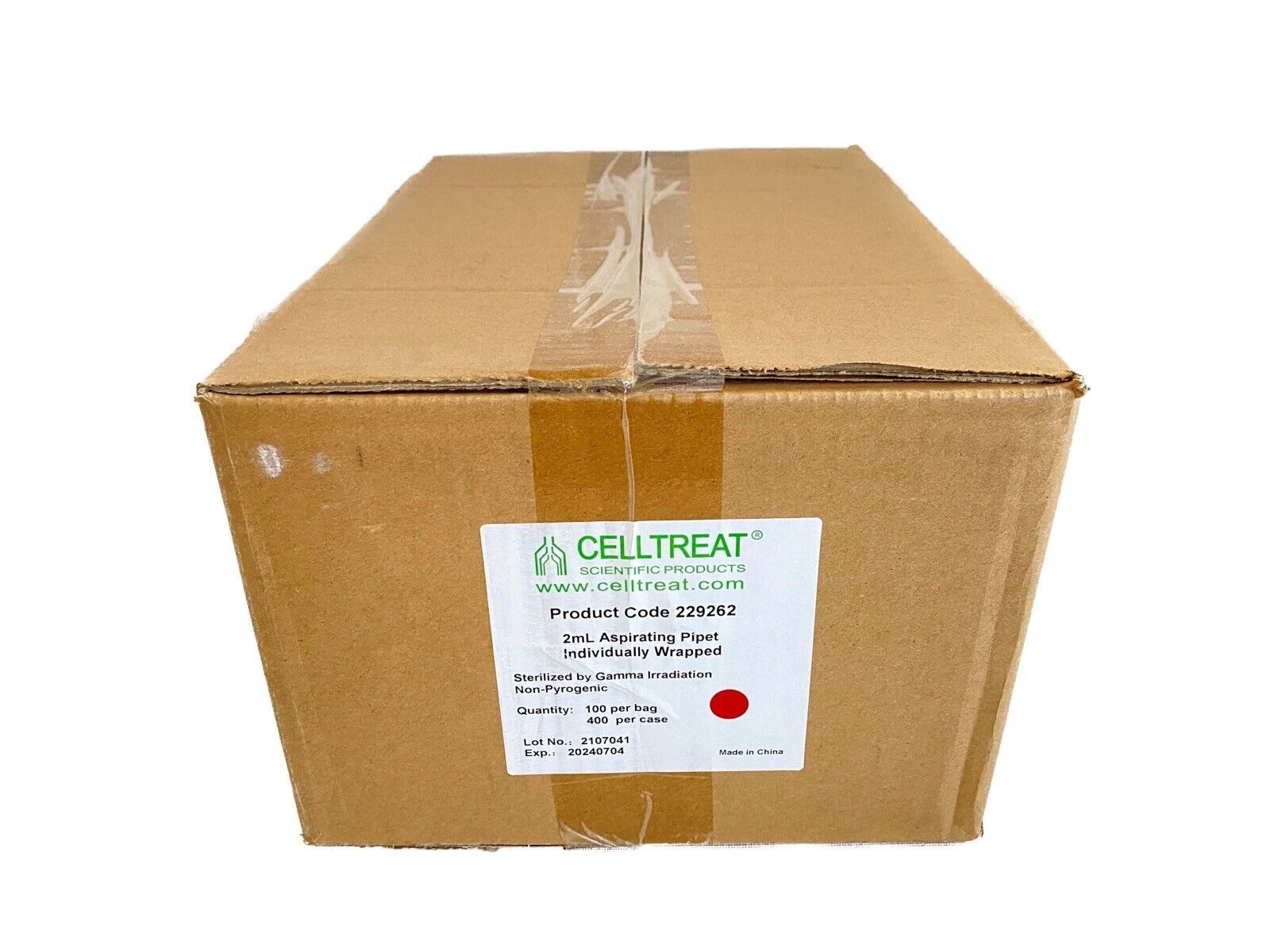 (400/Cs) CELLTREAT 2mL Polystyrene Aspirating Pipets Individual Wrap 229262