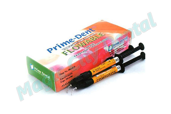Prime-Dent Flowable Light Cure Dental Composite 4 Syringe Kit – B2