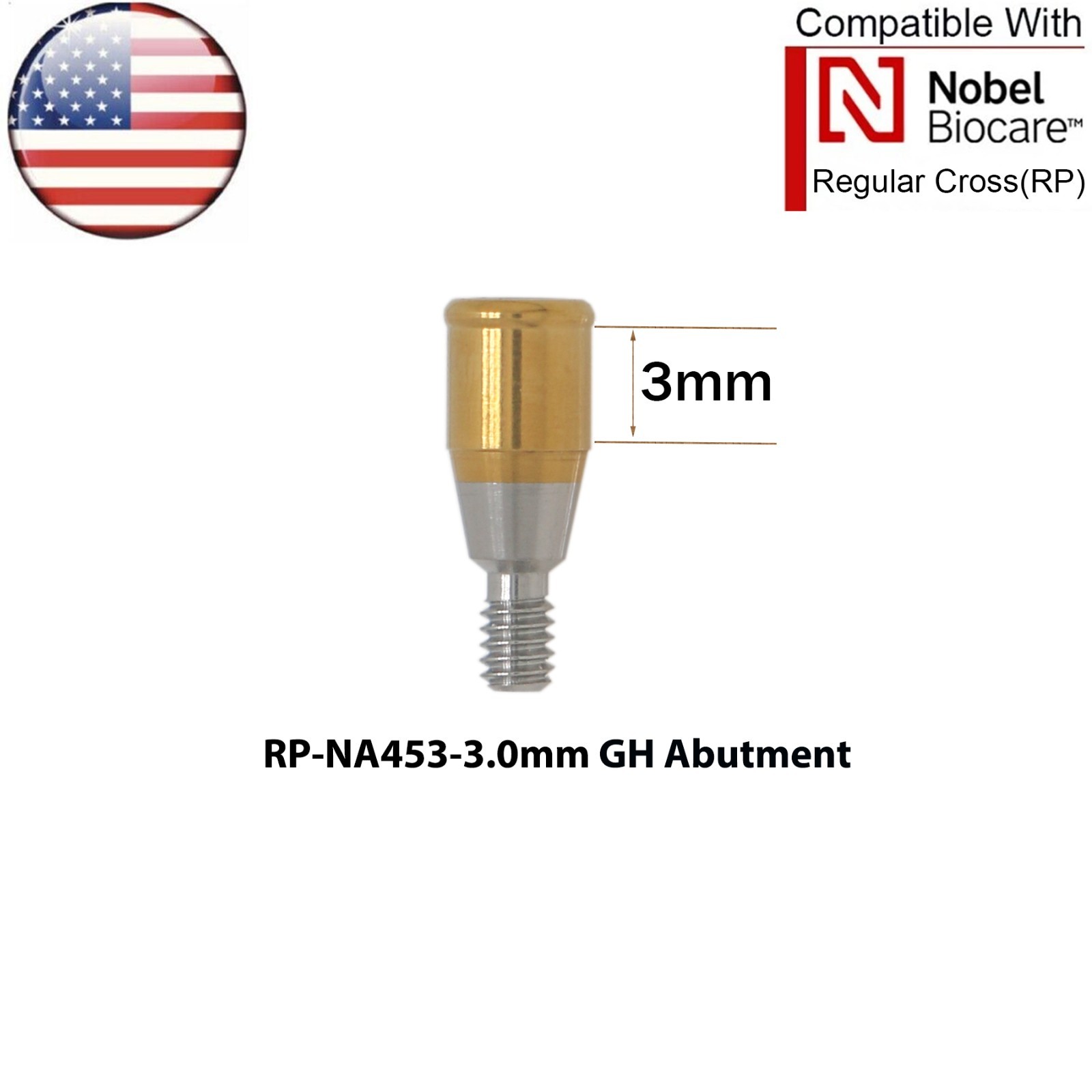 US Locator Attachment Abutment Conical NP/RP & Male Cap Inserts For Nobel Active