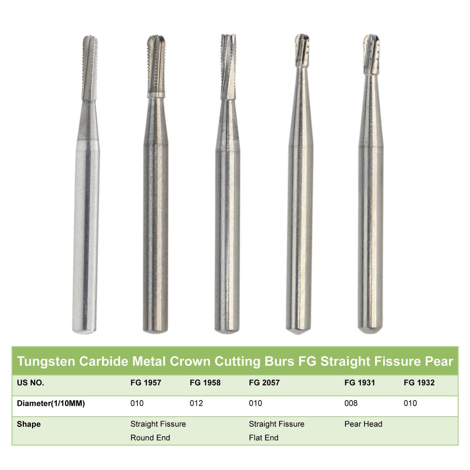 WAVE Dental FG 1957 1958 Carbide Burs Metal Crown Cutting Cross Cut Bur Prima