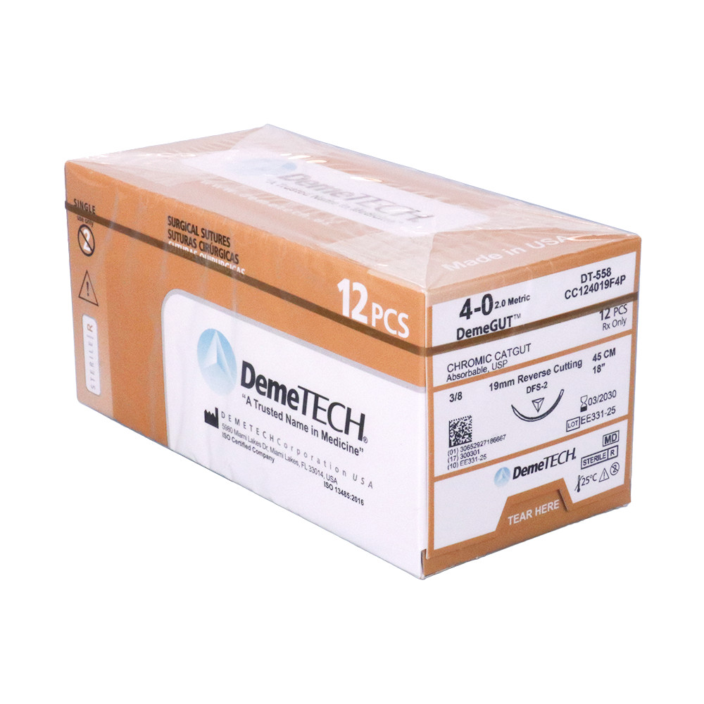 DemeTECH® 3/0 4/0 (45/75cm) Various Materials Absorbable Braided Coated Multiple