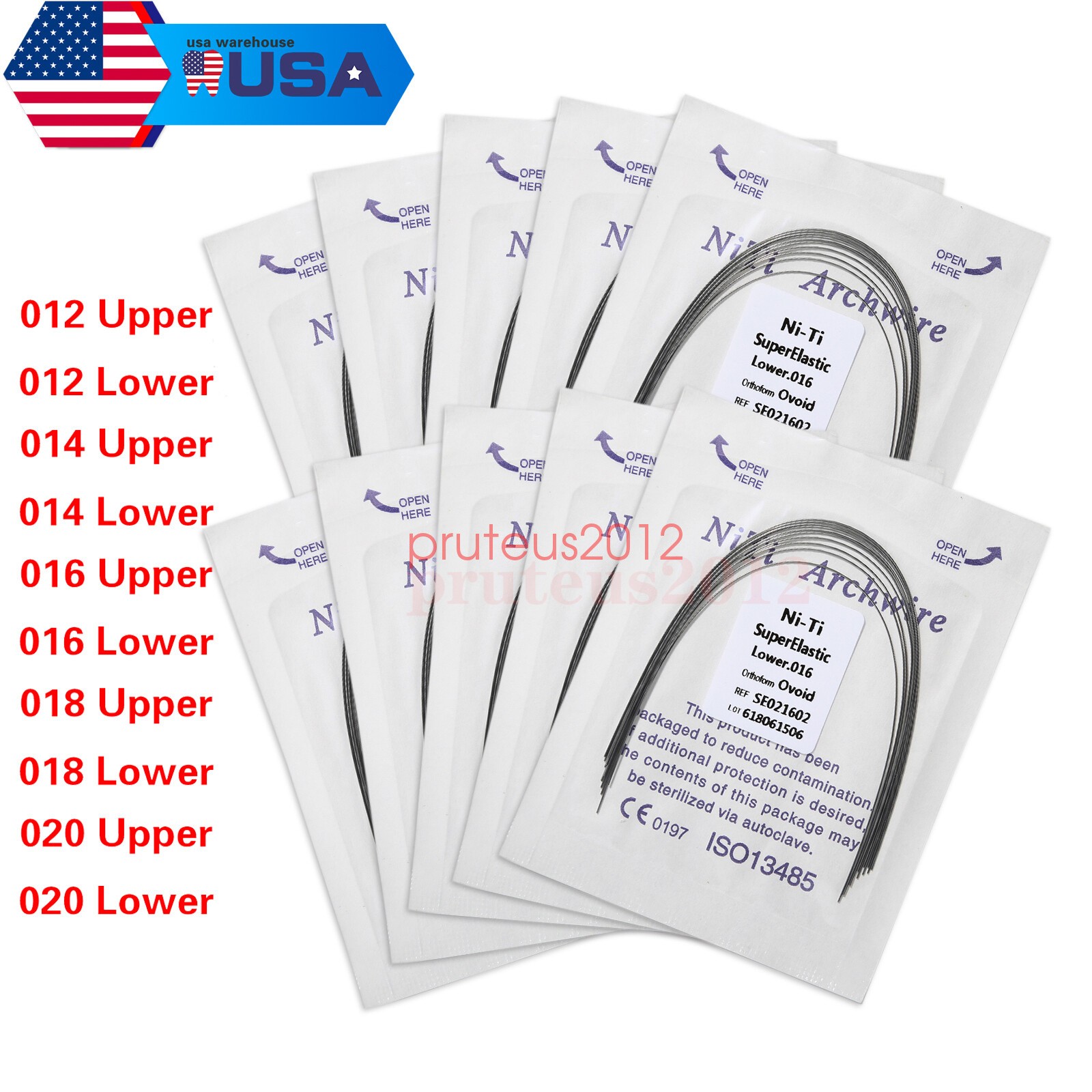 Dental Ortho Supper Elastic Niti Round Arch Wire 0.12/0.14/0.16/ 0.18/0.20