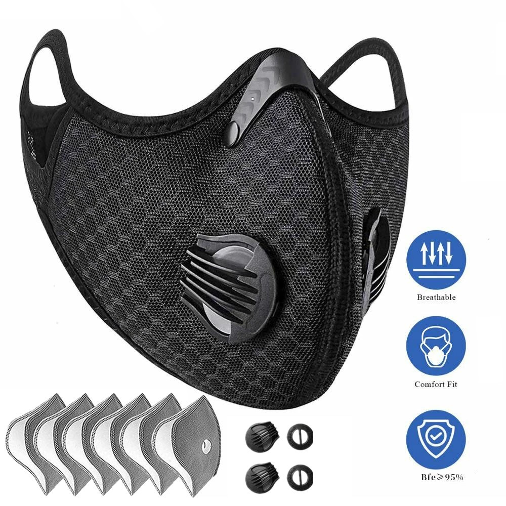 Reusable Half Facepiece Face Cover Respirator Anti Pollution Dust Mask Filters