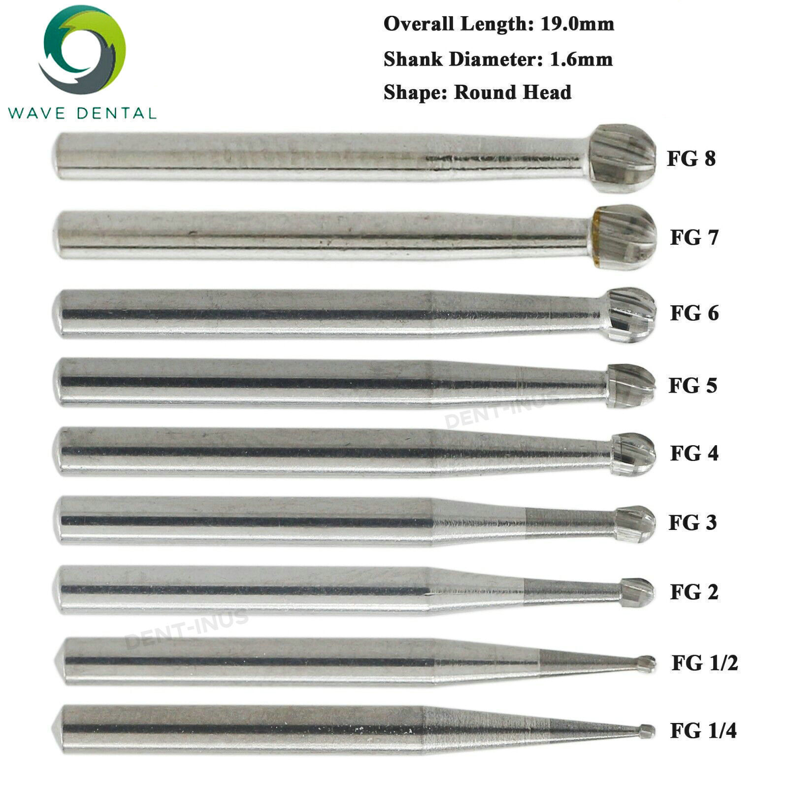 Wave Dental Burs Carbide Friction Grips Round FG TF for High Speed Handpiece