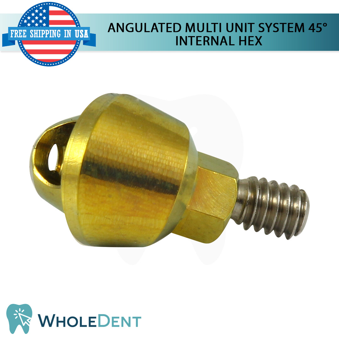 X5 Angulated Abutment Multi Unit 45° Titanium Sleeve Set Dental Implant Int Hex