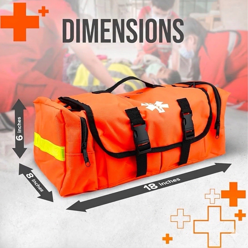 First Responder Kit, EMT Bag with Padded Strap, EMS First Aid Kit