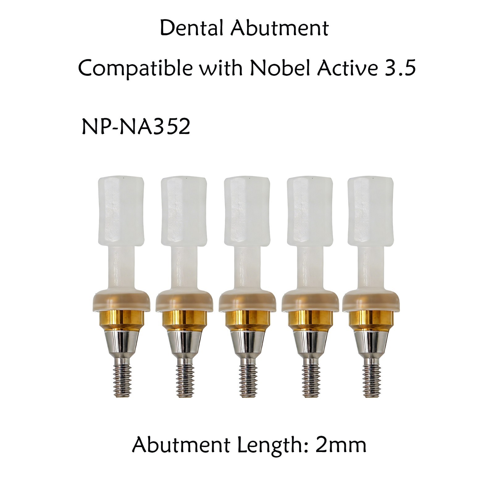 US Nobel Active Locator Overdenture Abutment Narrow Platform NP NA352 & Male Cap