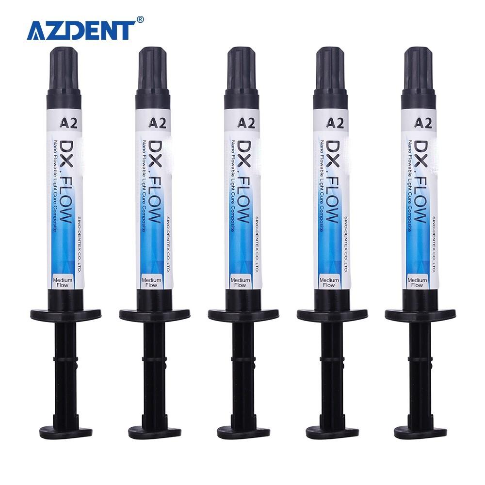DENTEX Dental Flowable Light Cure Composite Resin Medium Flow A2 Shade