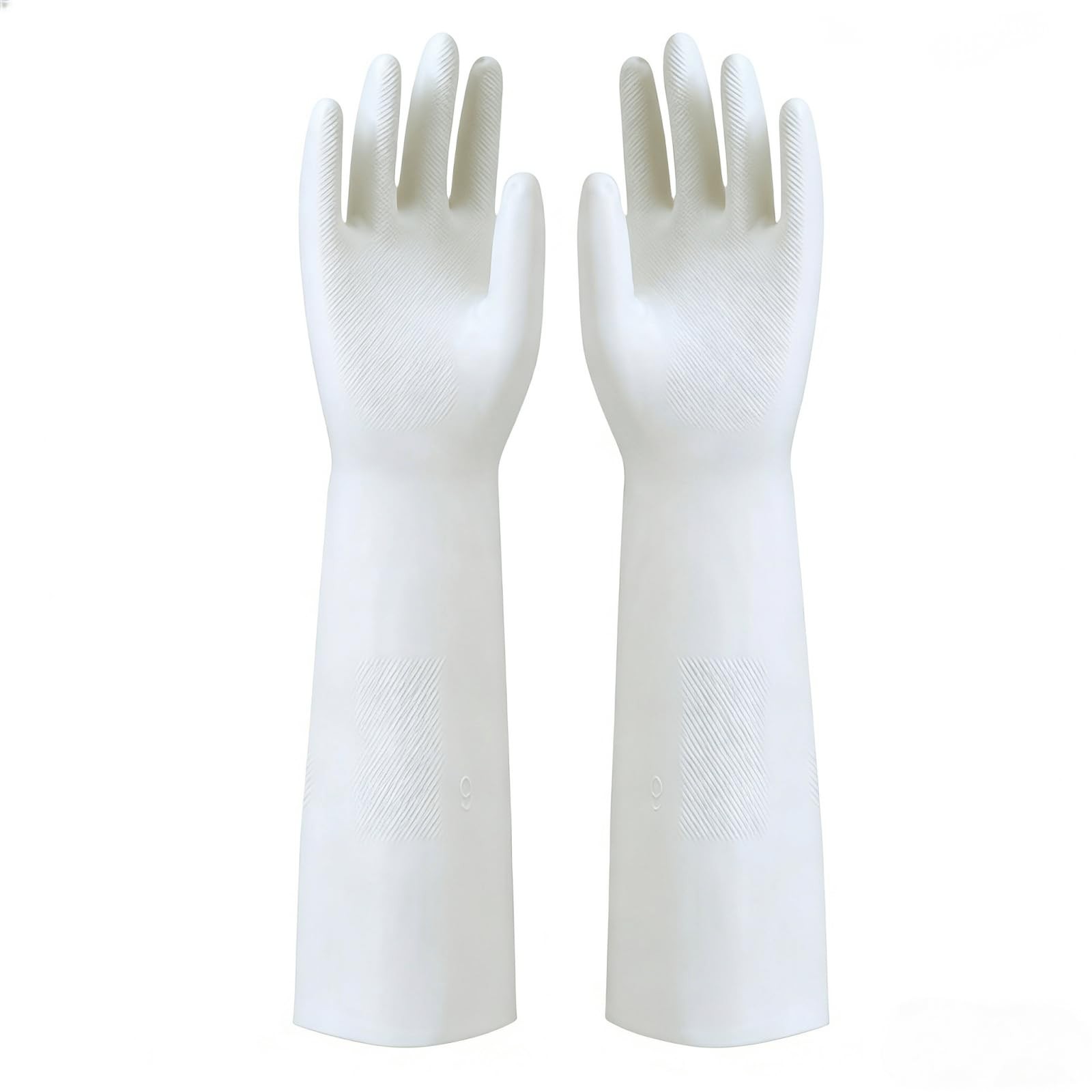 White Nitrile Rubber Gloves Large,Long Sleeve Thickened Reusable,18inch House…