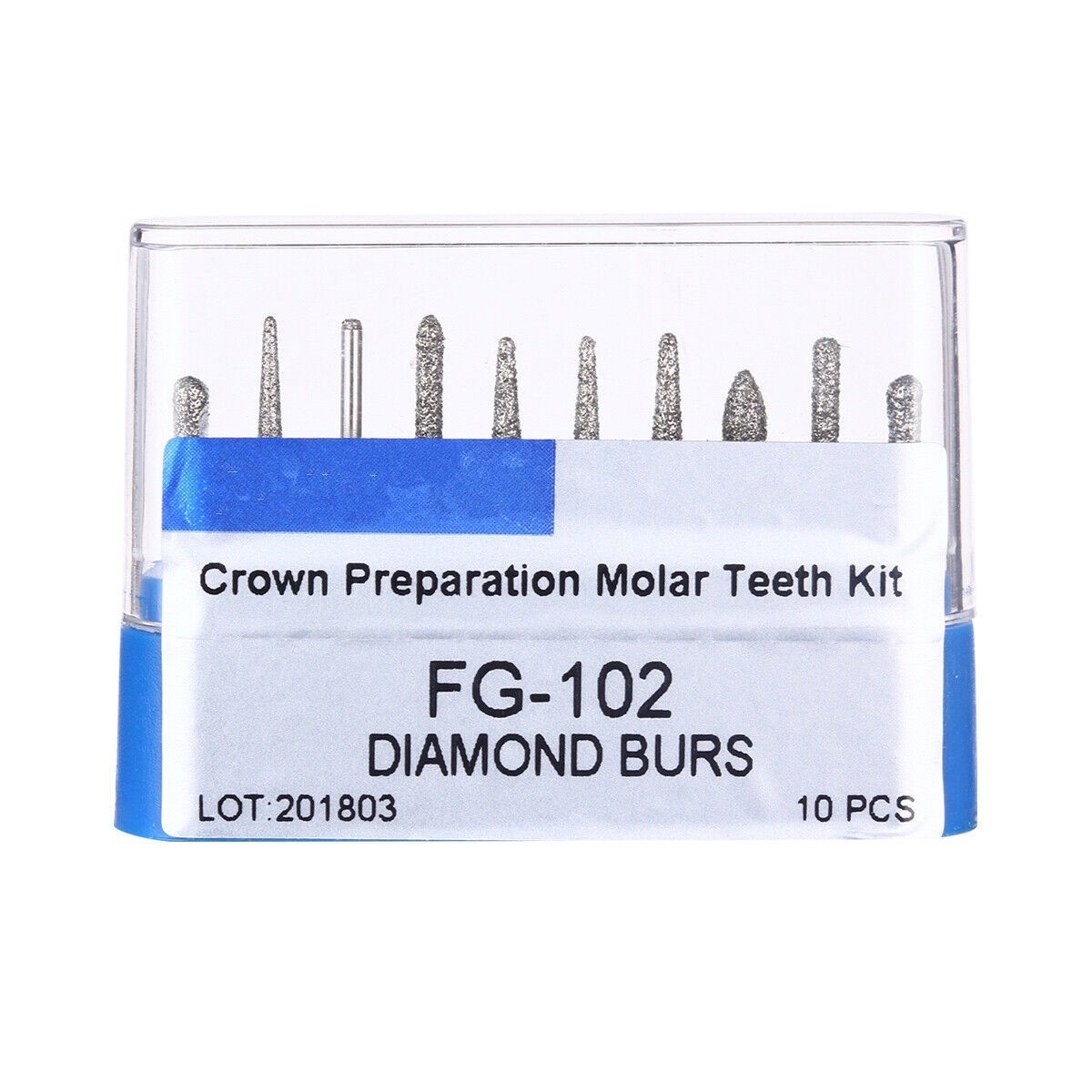 Dental Diamond Burs FG Kit for Crown/Bridge Preparation Anterior FG101 102 108