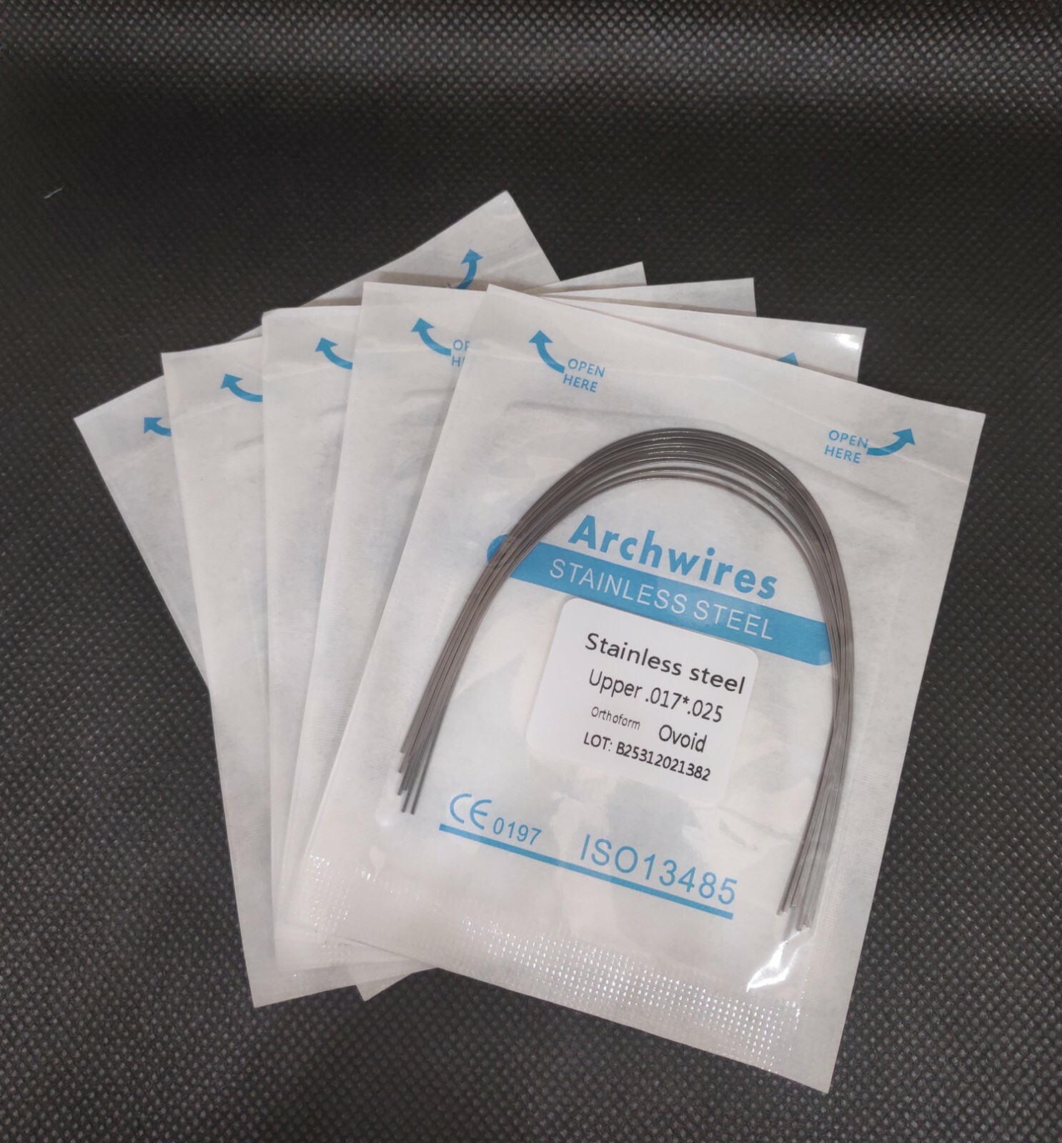 10 Packs Dental Orthodontic Stainless Steel Arch Wires Rectangular Ovoid/Natural