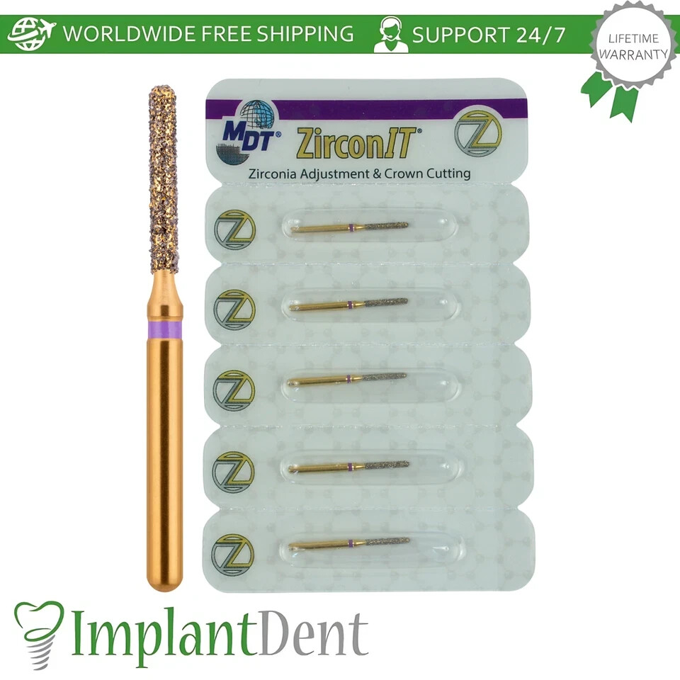 Dental MDT Round End Cylinder FG ZirconIT ZRT Diamond Burs Z141 Restorations