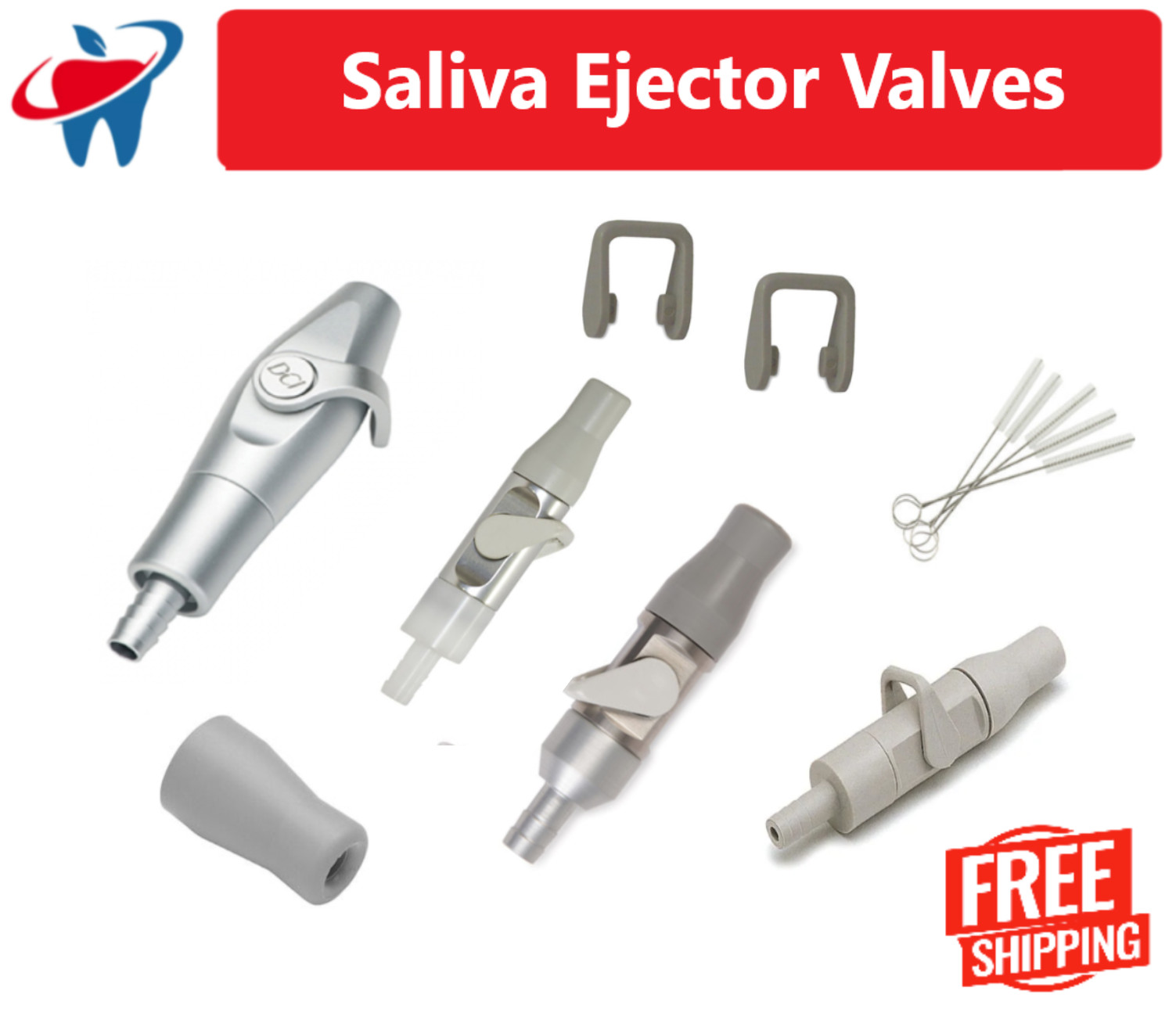 Dental Saliva Ejector Valves Valve w/ Lever On/Off Control, Autoclavable 275°F